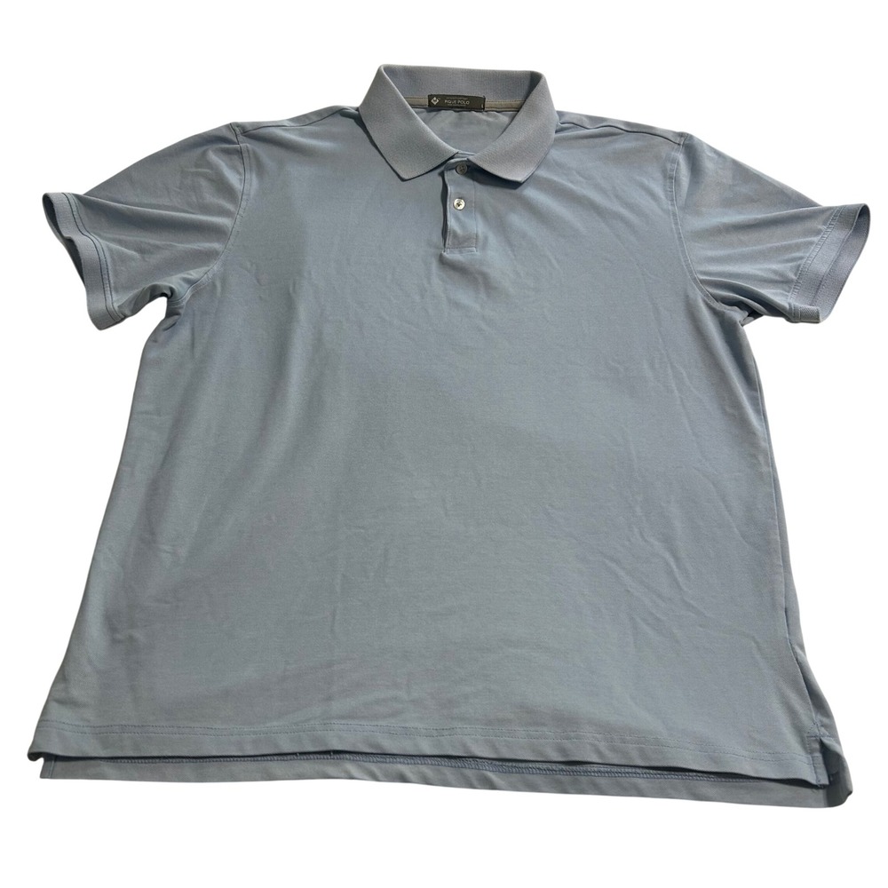 Member's Mark Mens Isia Blue Stretch Cotton Pique Polo Shirt Large S8S15481